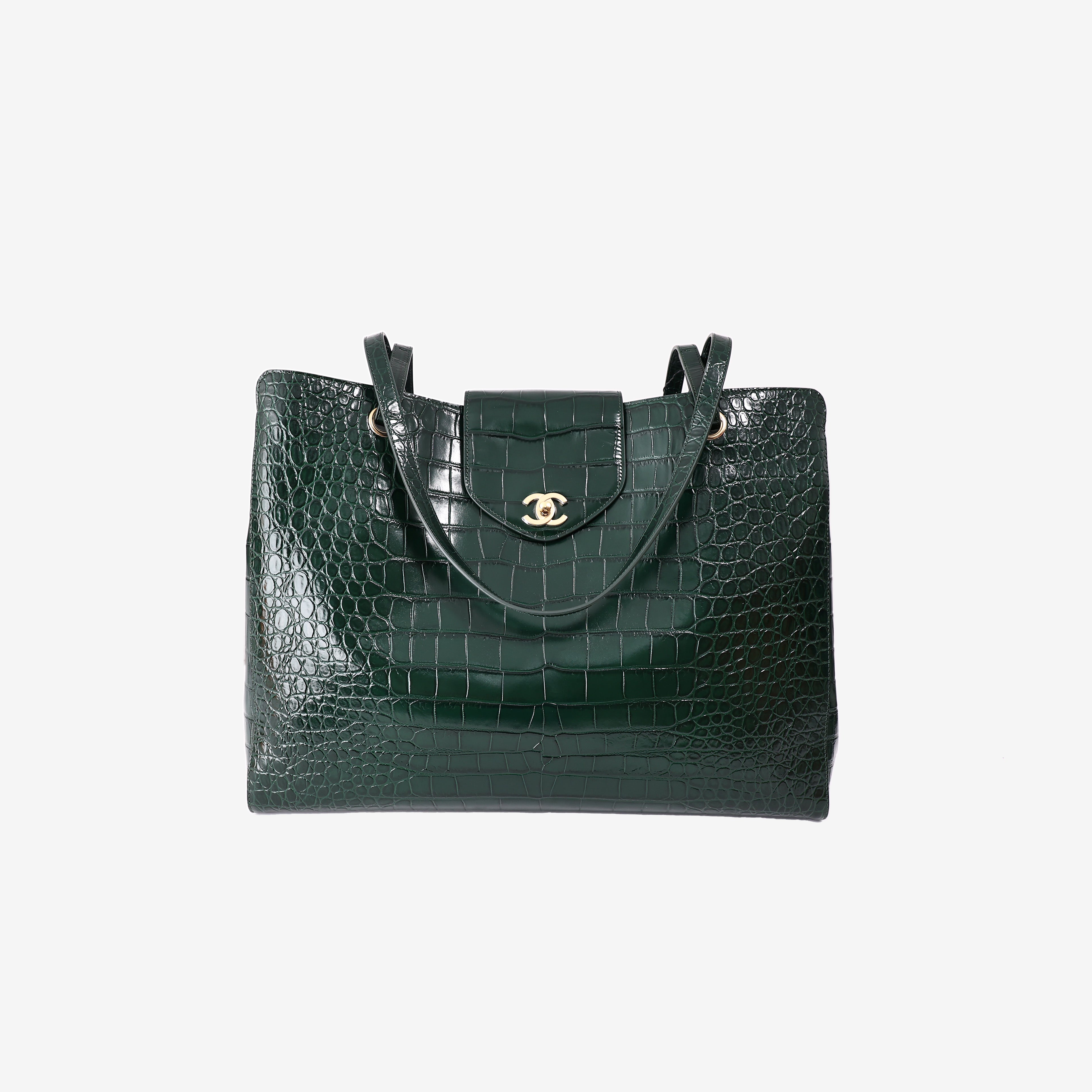 Chanel 26S Dark Green Crocodile Tote GHW | SW3 Boutique – SW3 BOUTIQUE