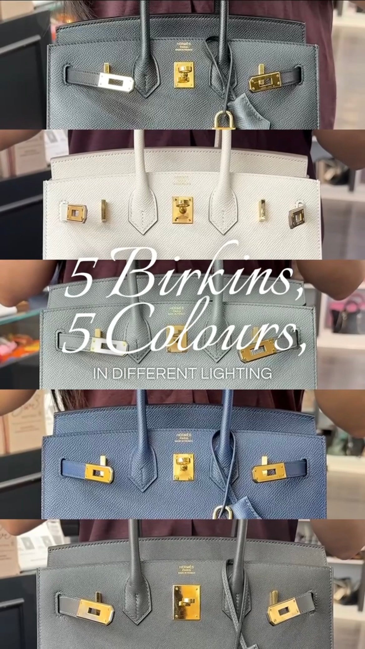 Hermès Birkin Colours: 5 Shades Compared in Different Light