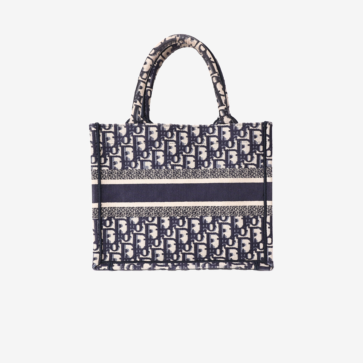 Dior Book Tote Small in Blue Oblique Canvas back view
