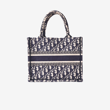 Dior Book Tote Small in Blue Oblique Canvas back view