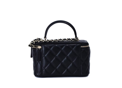 Chanel Lambskin Small Top Handle Vanity Case With Chain Black (Contact to Enquire)