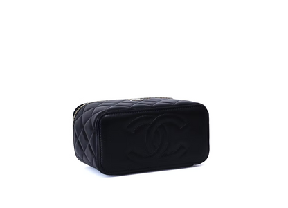 Chanel Lambskin Small Top Handle Vanity Case With Chain Black (Contact to Enquire)