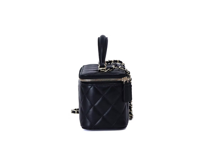 Chanel Lambskin Small Top Handle Vanity Case With Chain Black (Contact to Enquire)