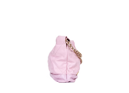 Chanel 22 Mini Bag in Pink Calfskin Leather with Gold Hardware