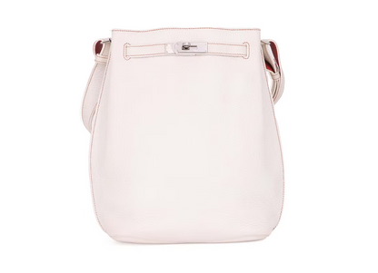 Hermès So Kelly Shoulder Bag in White Clemence Leather Palladium Hardware (Contact to Enquire)
