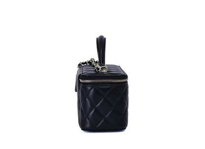 Chanel Lambskin Small Top Handle Vanity Case With Chain Black (Contact to Enquire)