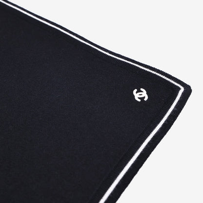 Chanel Black & White Cashmere/Wool Bandana