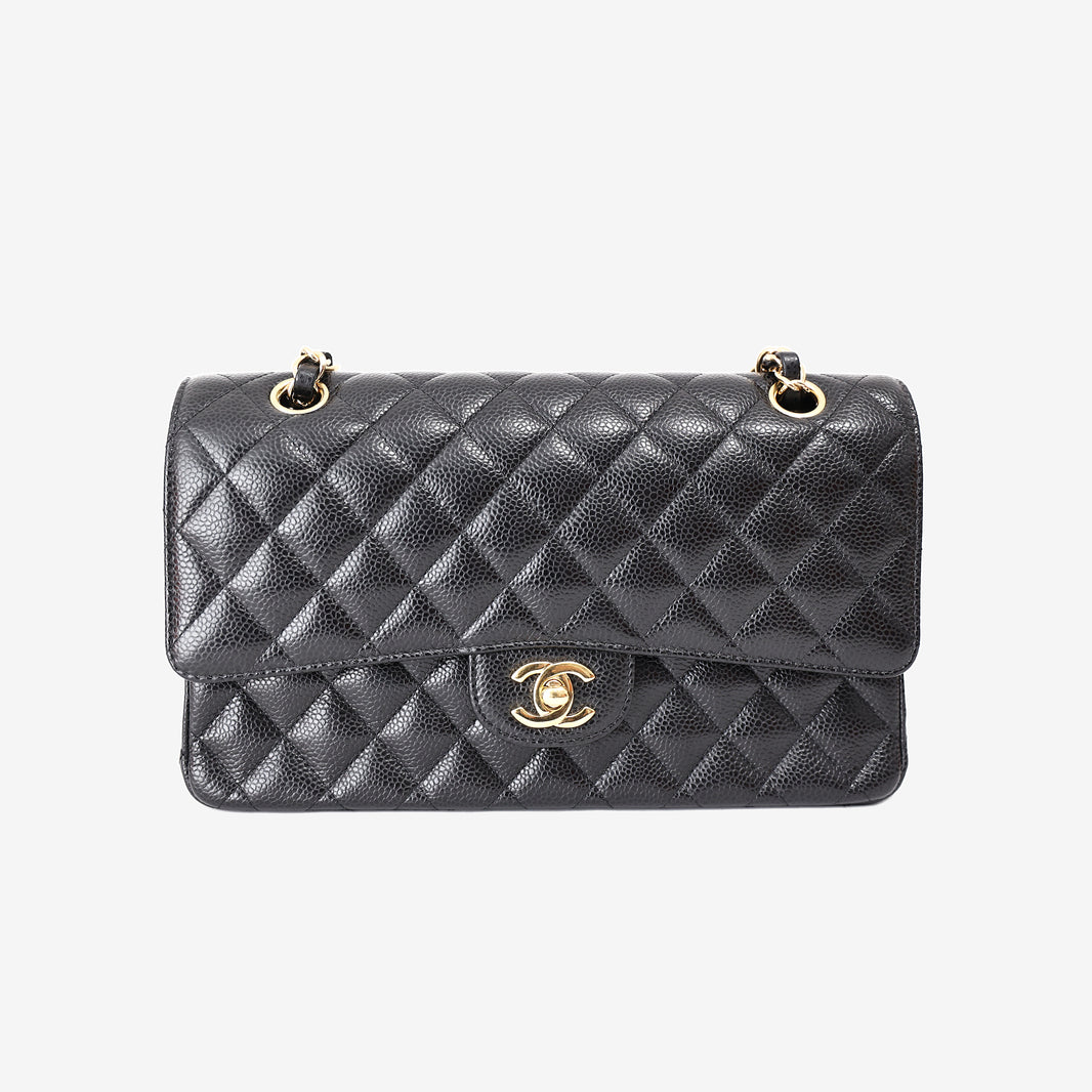 Chanel Classic Double Flap Medium in Black Caviar Leather with Gold Hardware (Contact to Enquire)