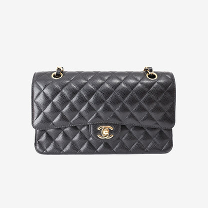 Chanel Classic Double Flap Medium in Black Caviar Leather with Gold Hardware (Contact to Enquire)