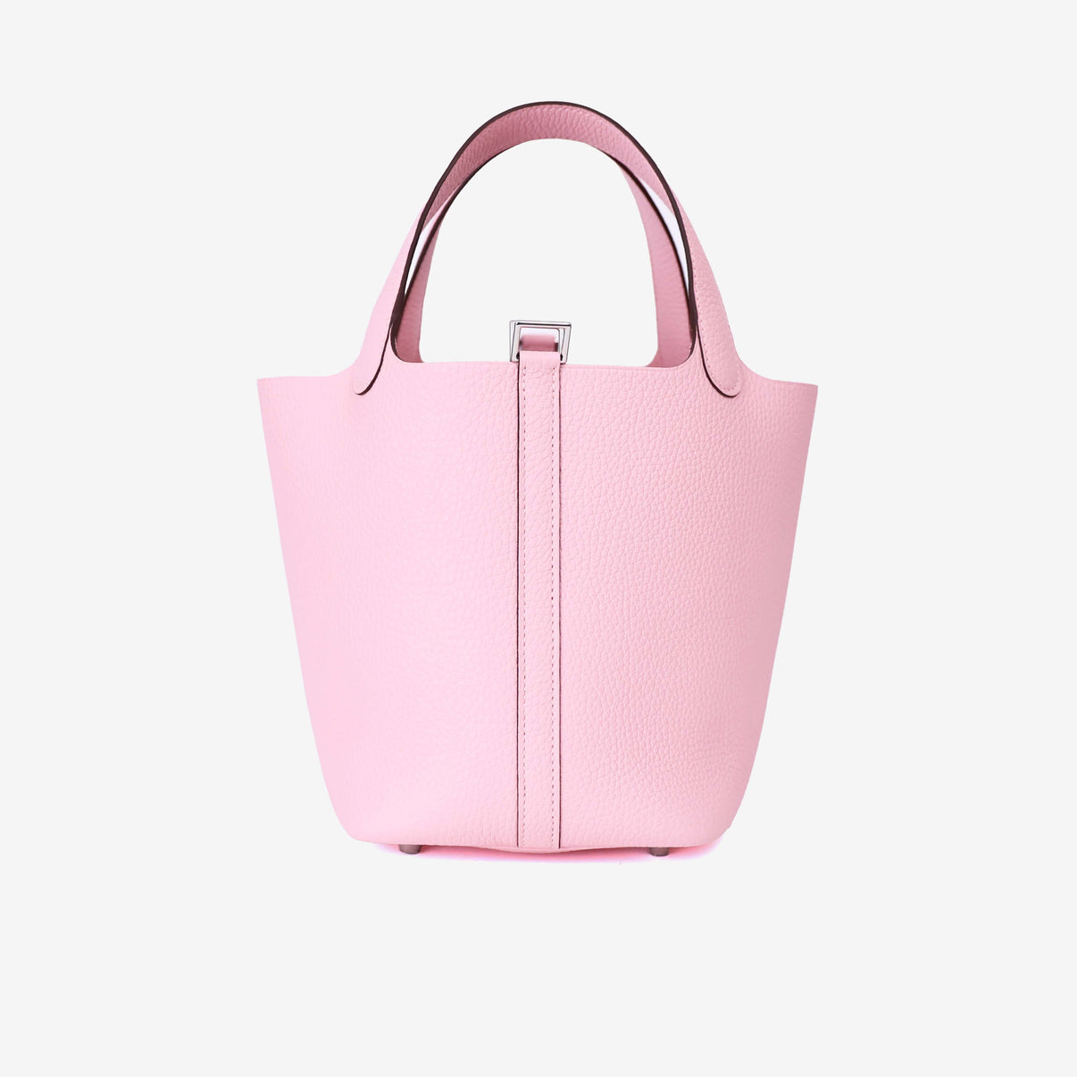 Hermès Picotin 18 in Rose Sakura Clemence Leather with Palladium Hardware front view