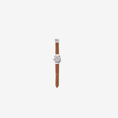 Hermès Arceau Cavales Watch 36mm in Stainless Steel with White Alligator Leather Strap