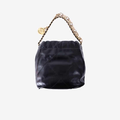 Chanel 22 Mini Bag in Black Lambskin Leather with Gold Hardware