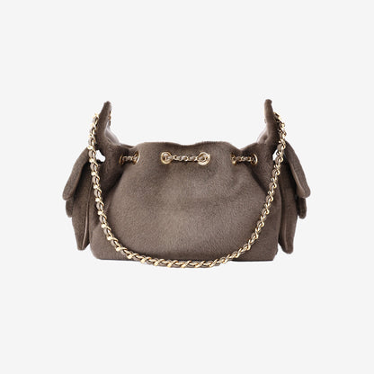 Chanel 26A Matthieu Blazy 25 Mini Hobo Bag in Khaki Pony Hair with Gold Hardware (Contact to Enquire)