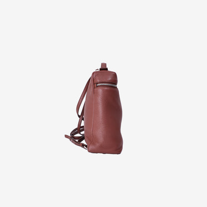Loro Piana Extra Pocket Backpack in Kummel Calfskin Leather with Silver Hardware