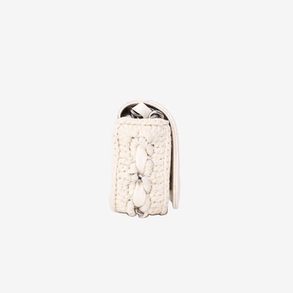 Chanel Mini Bag in White Lambskin Leather with Silver Hardware