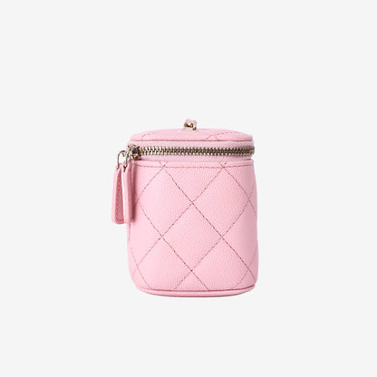 Chanel Mini Square Vanity Case in Sakura Pink Caviar Leather with Gold Hardware