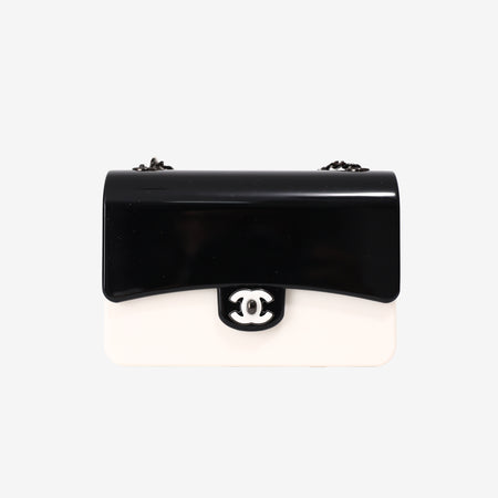 Chanel Plexiglass Coco Bag in Black and White Acrylic with Black Hardware