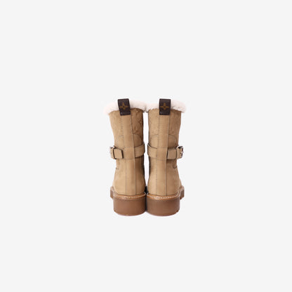 Louis Vuitton Territory Beige Leather Ankle Boots (Size 36.5)