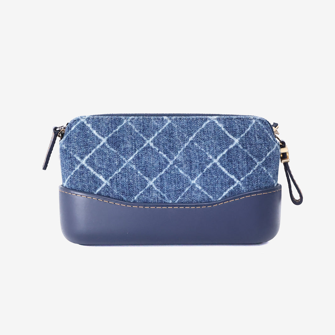 Chanel Gabrielle Clutch in Blue Quilted Denim/Calfskin Leather with Mixed Hardware