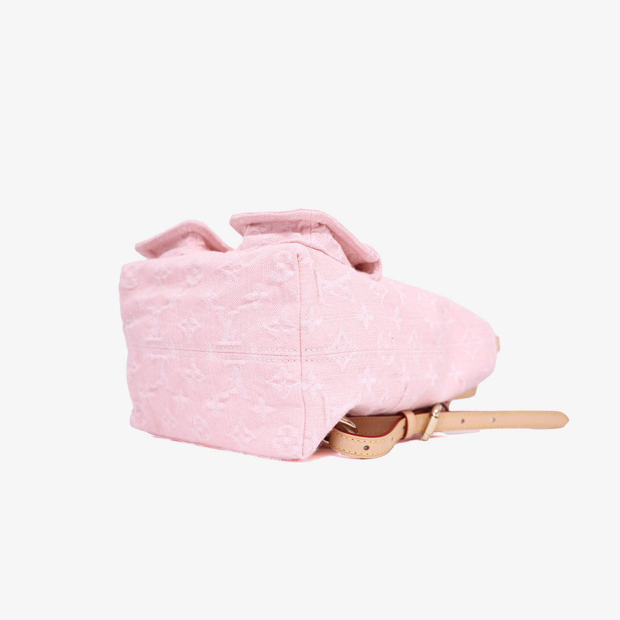 Louis Vuitton Venice Backpack in Washed Pink Denim bottom side view