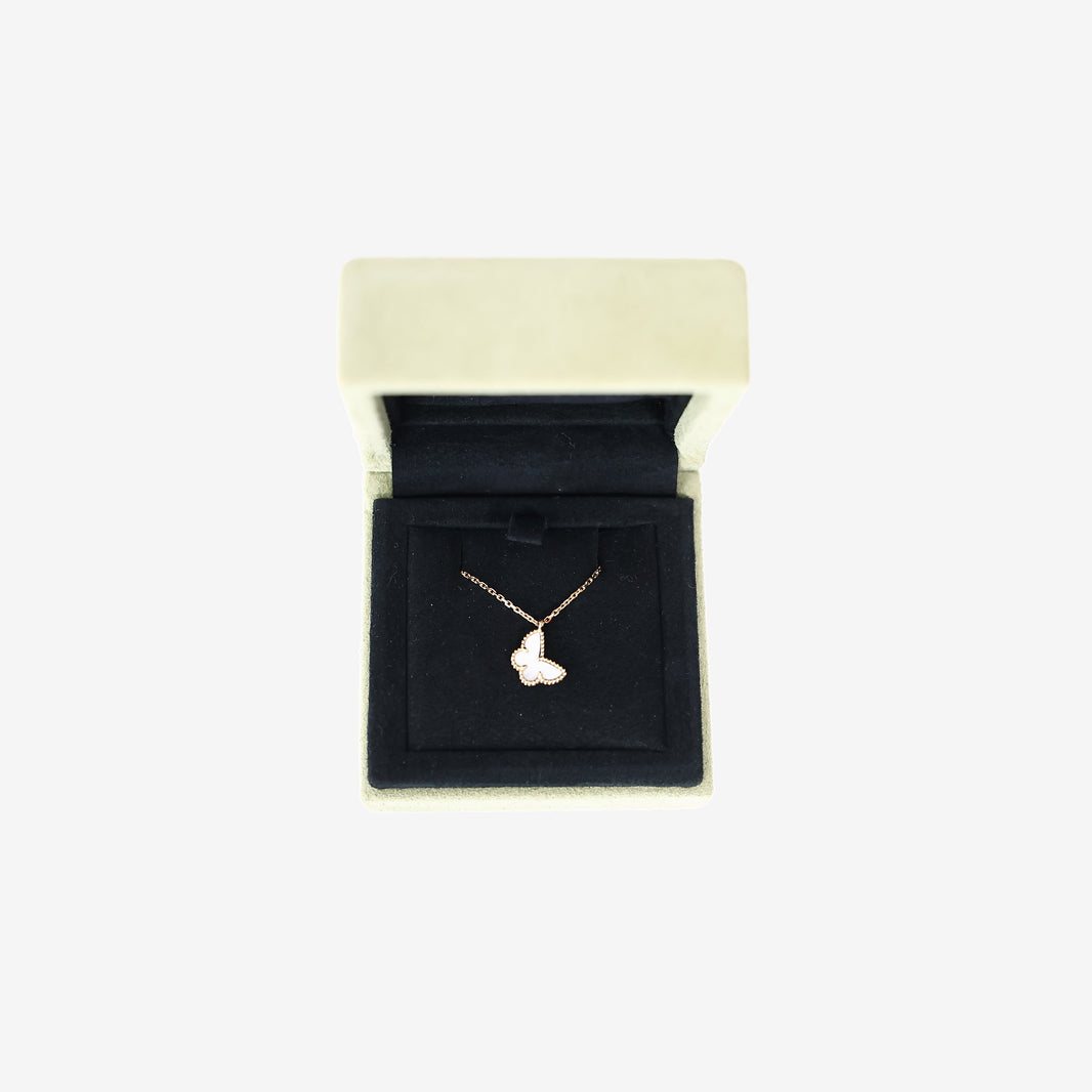 Van Cleef & Arpels Alhambra Butterfly Necklace in White Mother-of-Pearl with 18k Yellow Gold (Contact to Enquire)