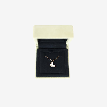 Van Cleef & Arpels Alhambra Butterfly Necklace in White Mother-of-Pearl with 18k Yellow Gold
