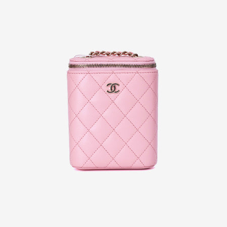 Chanel Vertical Vanity Case in Pink Caviar Leather with Gold Hardware (Contact to Enquire)