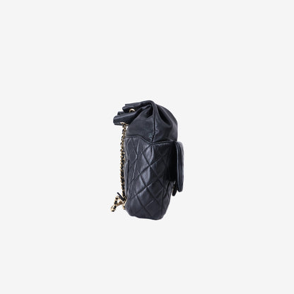Chanel Small Seoul Backpack in Black Lambskin Leather with Gold Hardware