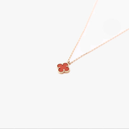Van Cleef & Arpels Alhambra Necklace in 18k Yellow Gold/Carnelian