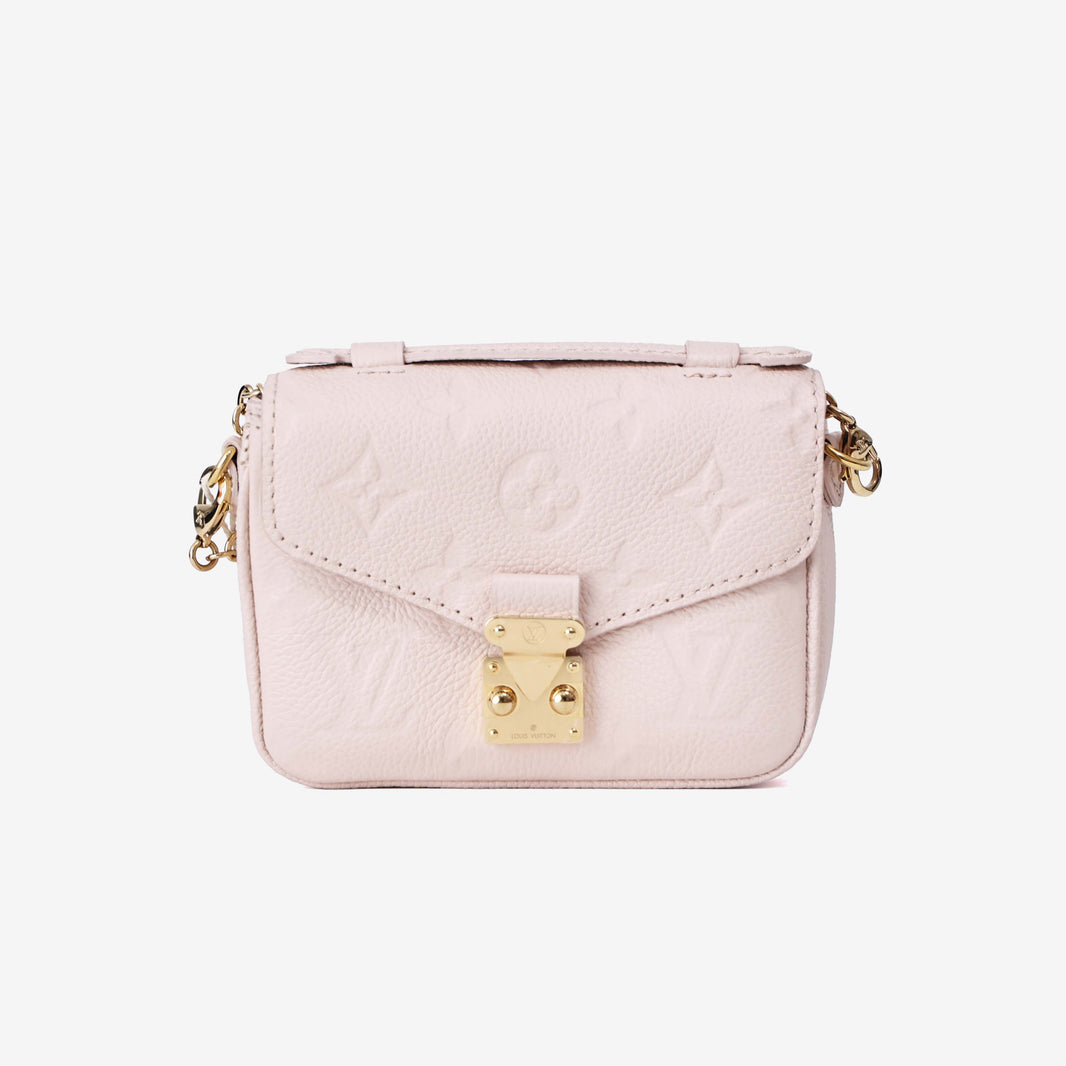 Louis Vuitton Micro Métis in Beige Calfskin Leather with Gold Hardware front view