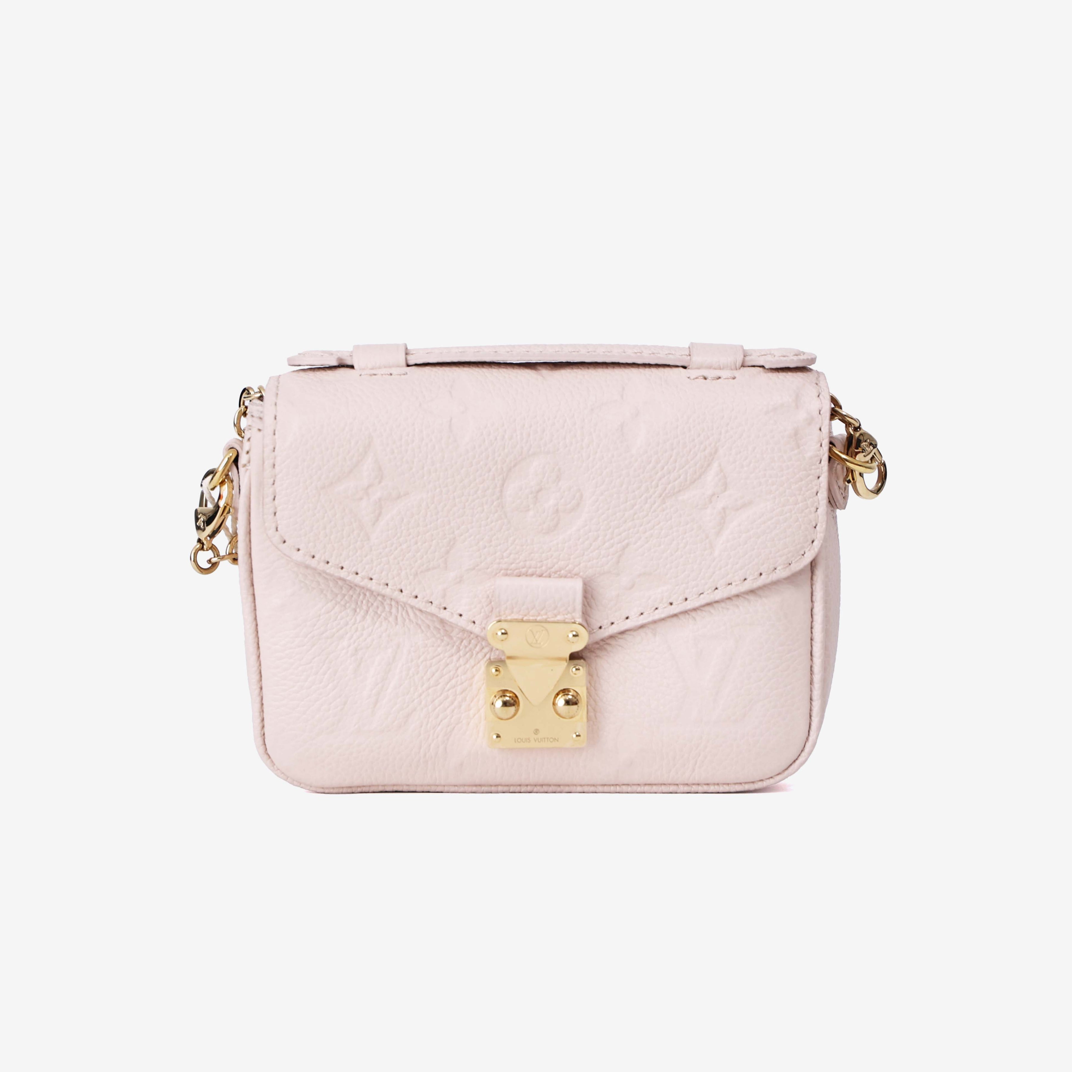 Louis Vuitton Micro Métis in Beige Calfskin Leather with Gold Hardware front view