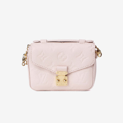Louis Vuitton Micro Métis in Beige Calfskin Leather with Gold Hardware front view