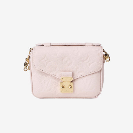 Louis Vuitton Micro Métis in Beige Calfskin Leather with Gold Hardware front view