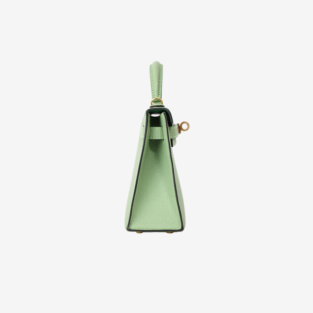 Hermès Mini Kelly 20 in Vert Criquet Epsom Leather with Gold Hardware
