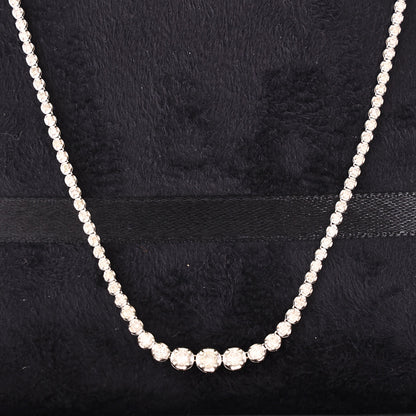 JR ISETAN Diamond Tennis Necklace in 18K White Gold