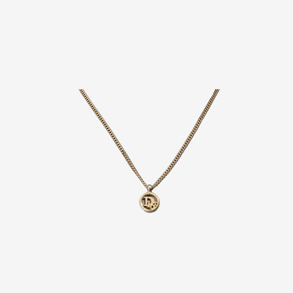 Dior Logo Necklace in Gold-Tone Metal