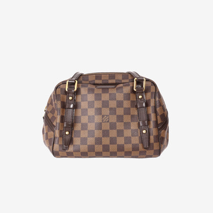 Louis Vuitton Rivington PM Handbag in Damier Ebene Canvas with Gold Hardware