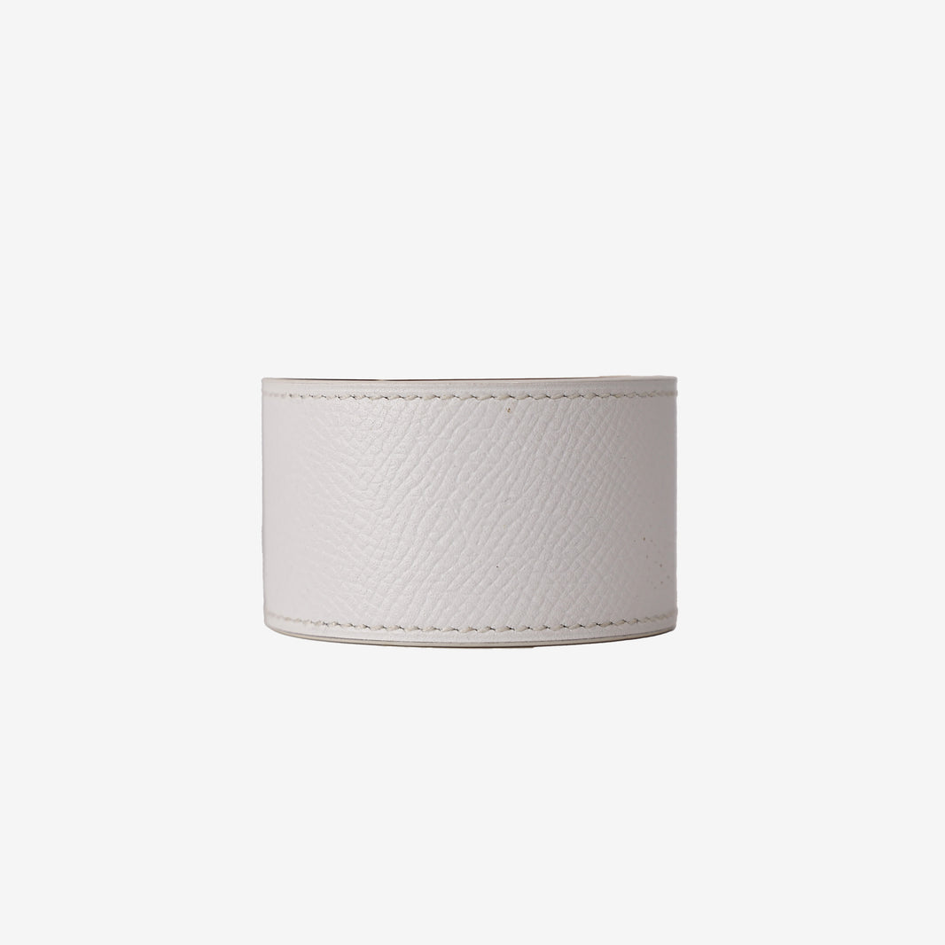 Hermès Kelly Dog Bracelet in White Epsom Leather with Gold-Plated Hardware