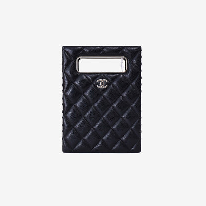 Chanel Evening Box Bag in Black Caviar Leather with Gold Hardware
