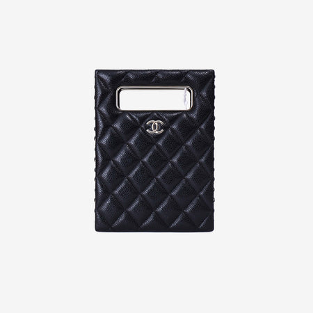 Chanel Evening Box Bag in Black Caviar Leather with Gold Hardware