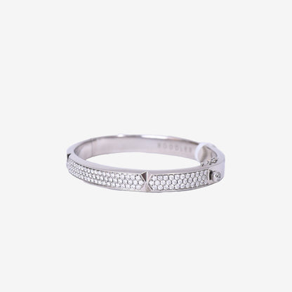Boodles Pavé Diamond Bangle Bracelet in White Gold with Diamond side view