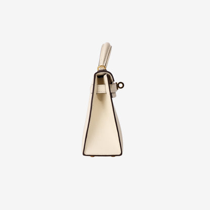 Hermès Mini Kelly 20 in Nata Epsom Leather with Gold-Plated Hardware