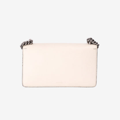 Gucci Dionysus Small Shoulder Bag in White Calfskin Leather with Silver Hardware
