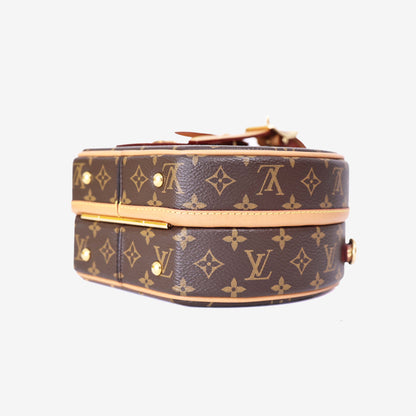 Louis Vuitton Petite Boîte Chapeau in Brown Monogram Canvas with Gold Hardware bottom side view