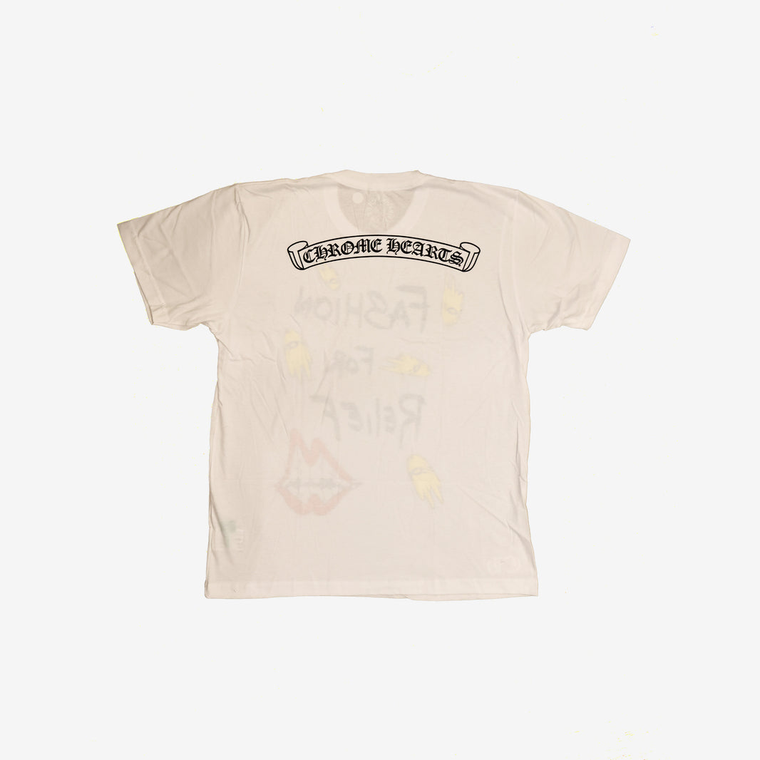 Chrome Hearts Fashion For Relief Crew Neck T-Shirt in White Cotton