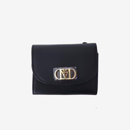 MCM Mode Travia Mini Chain Wallet in Black Nappa Leather with Gold Hardware