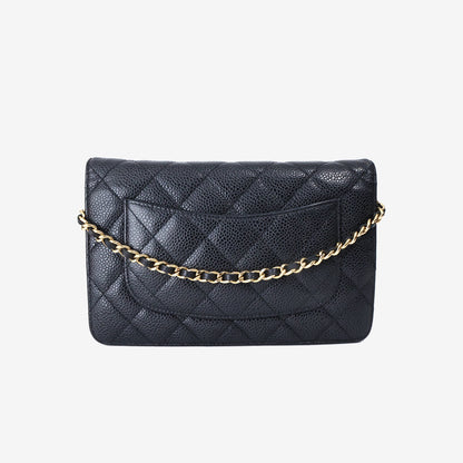 Chanel Wallet on Chain in Black Caviar Leather with Gold Hardware
