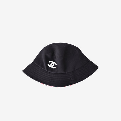 Chanel CC Bucket Hat in Black Cotton Canvas (Size S)