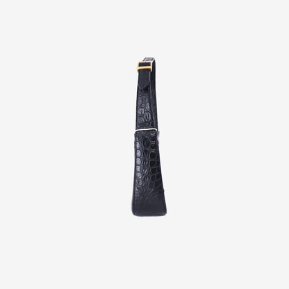 Saint Laurent Le 5 à 7 Shoulder Bag in Noir Croc-Embossed Calfskin Leather
