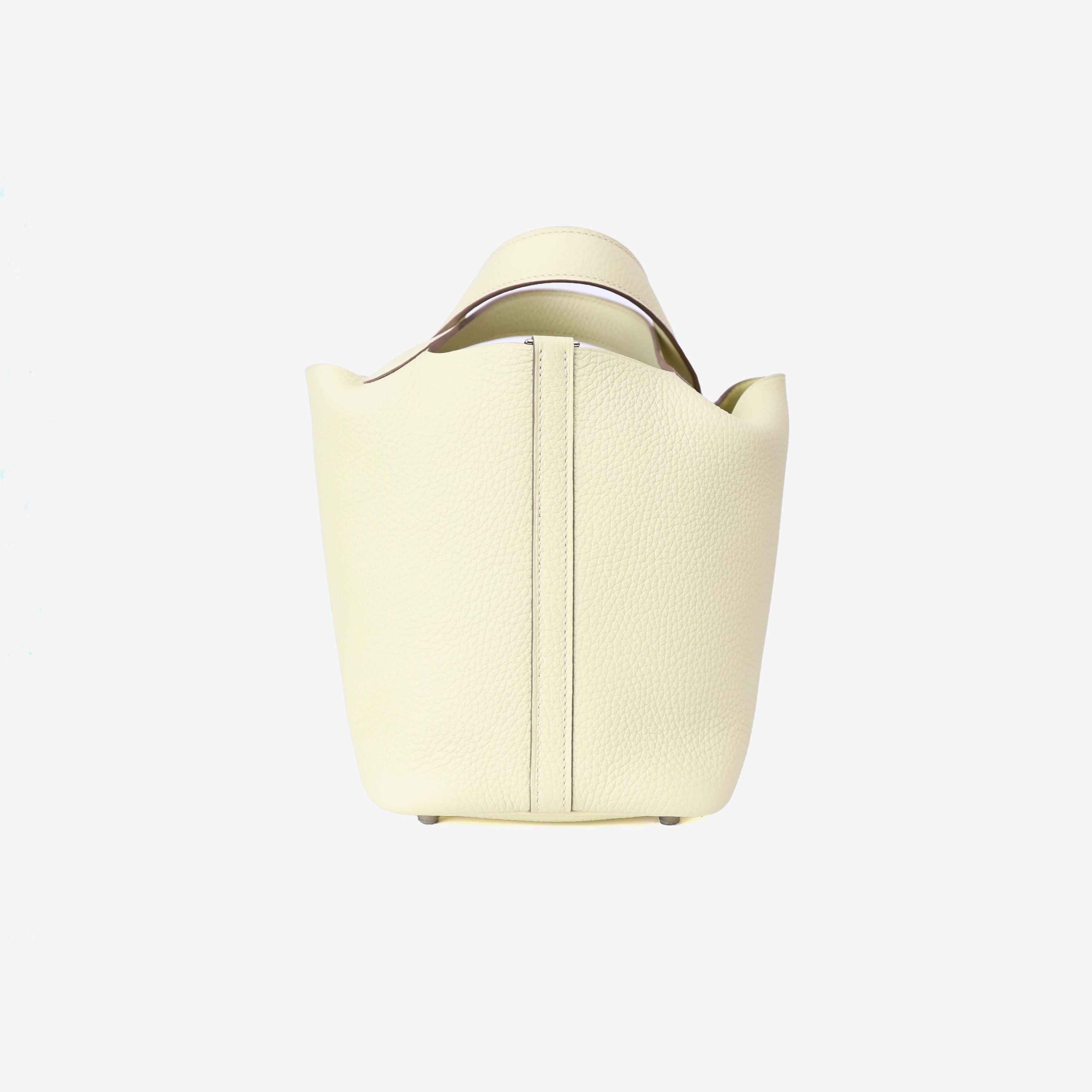 Hermès Picotin 18 Jaune Milton Clemence Leather with Palladium Hardware front view
